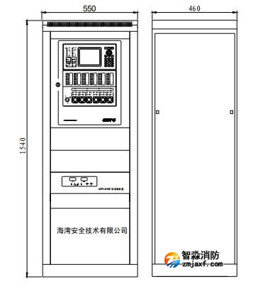 海灣JB-QB-GST200火災(zāi)報(bào)警控制器尺寸大小示意圖