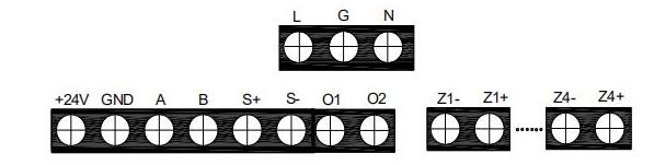 海灣JB-QB-GST200壁掛式火災(zāi)報(bào)警控制器(聯(lián)動(dòng)型)接線示意圖